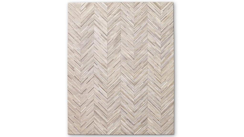 rectangular cowhide leather rug
