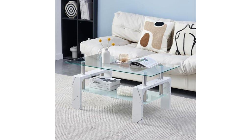 rectangular wooden leg coffee table