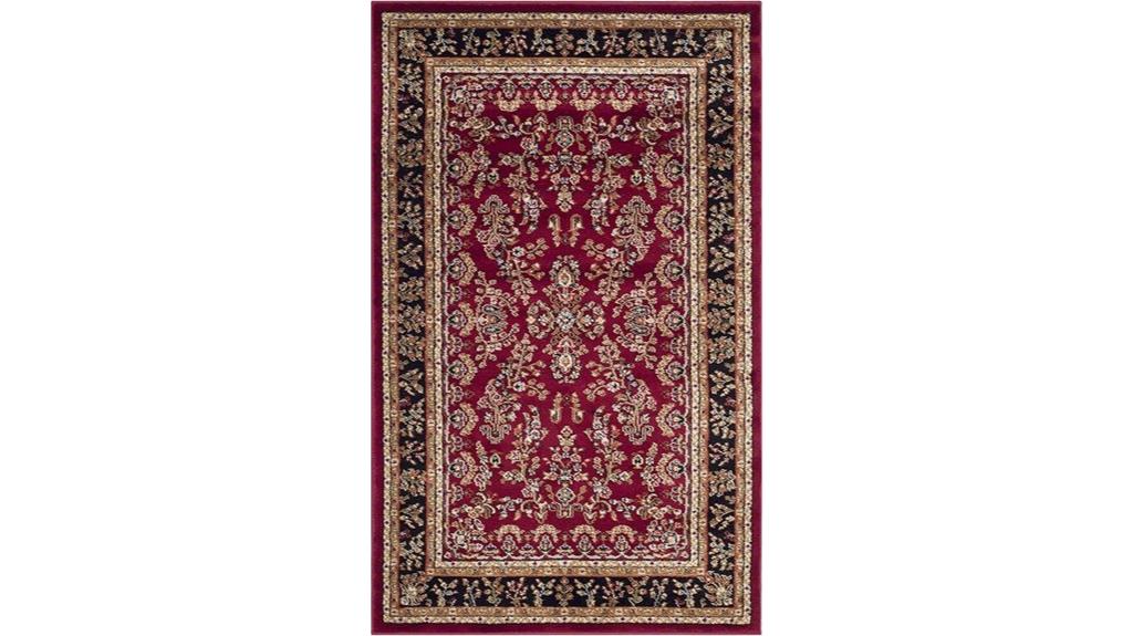 red and black rug