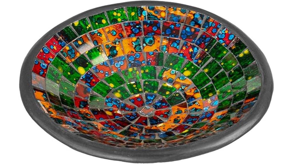 red glass mosaic bowl