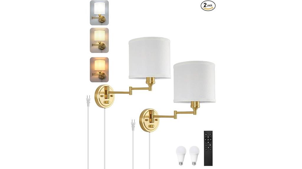 remote controlled dimmable sconces