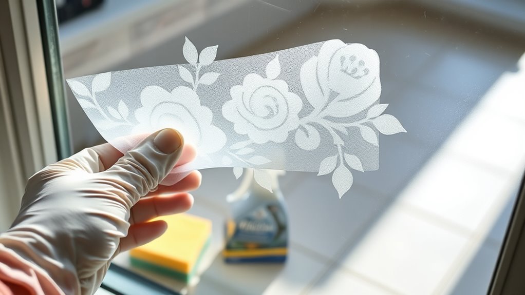 remove stencil clean glass