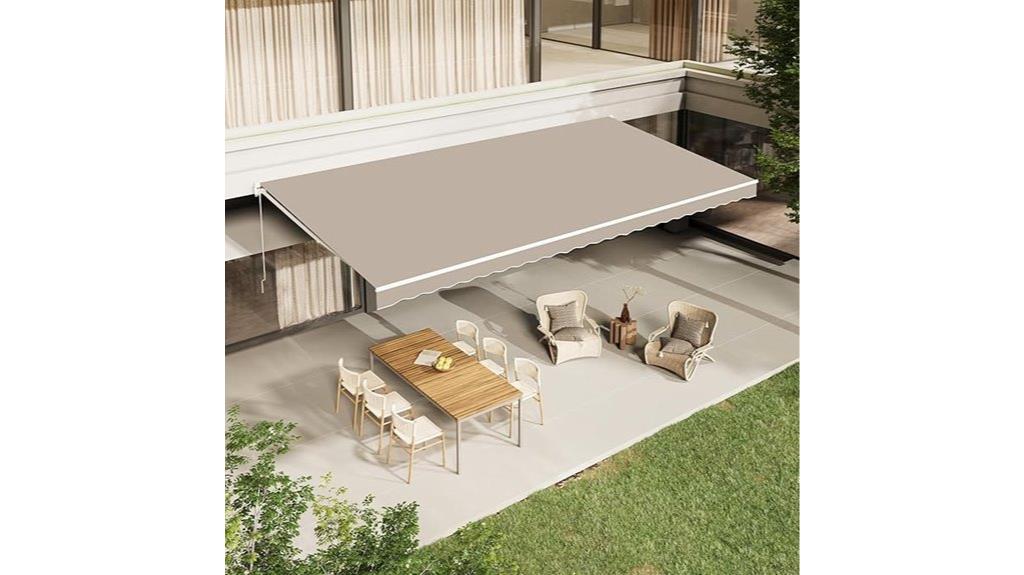 retractable manual patio awning