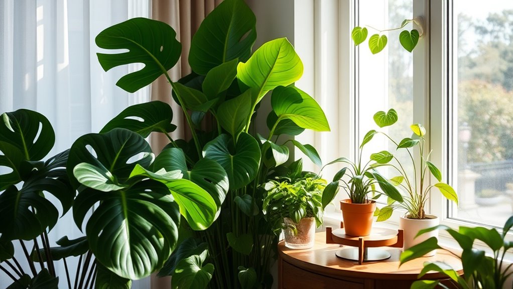 rotate plants for even growth