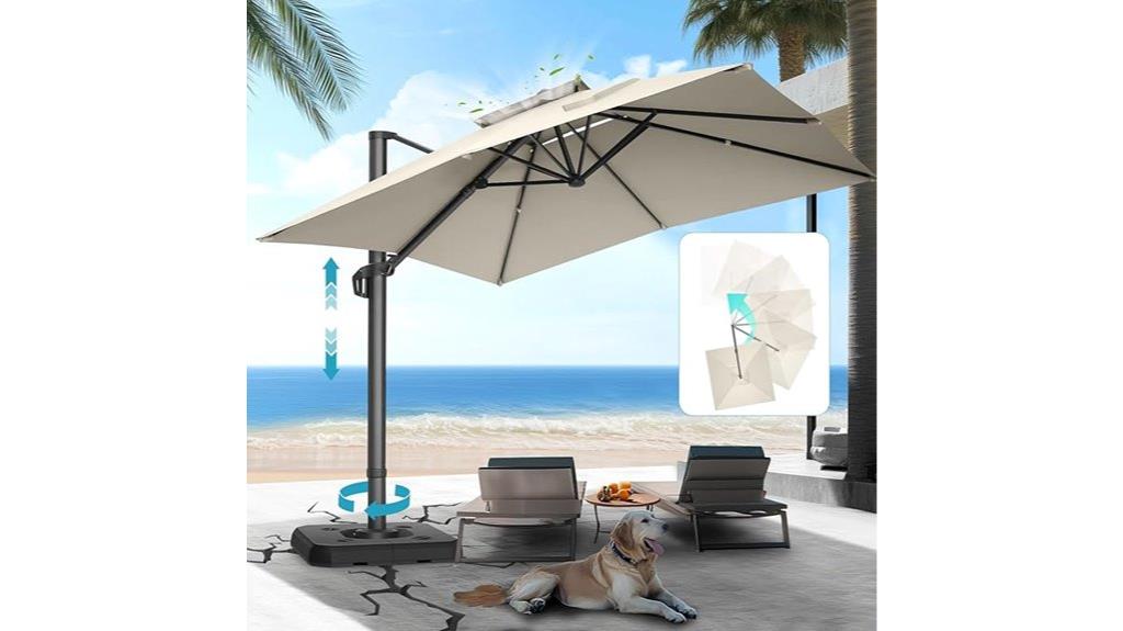 rotating 10x10ft patio umbrella