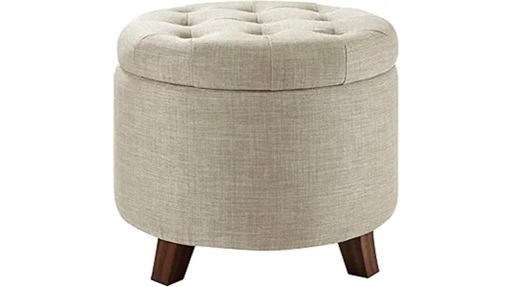 round linen storage ottoman