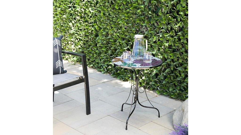 round metal outdoor table