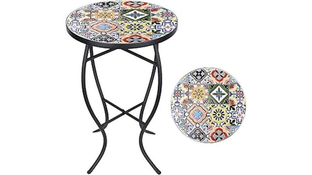 round mosaic ceramic table