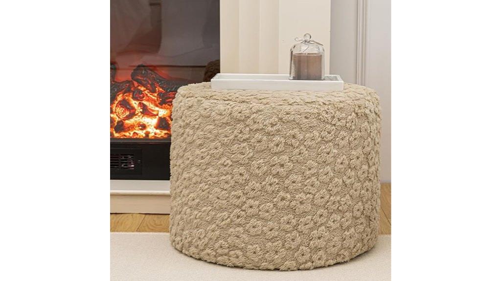 round ottoman floor pouf