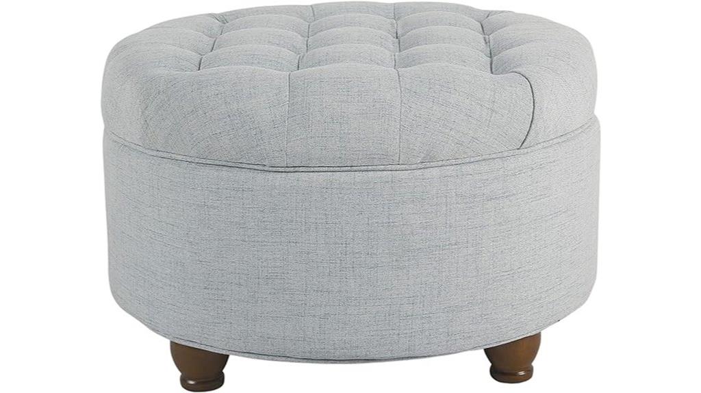 round tufted storage ottoman