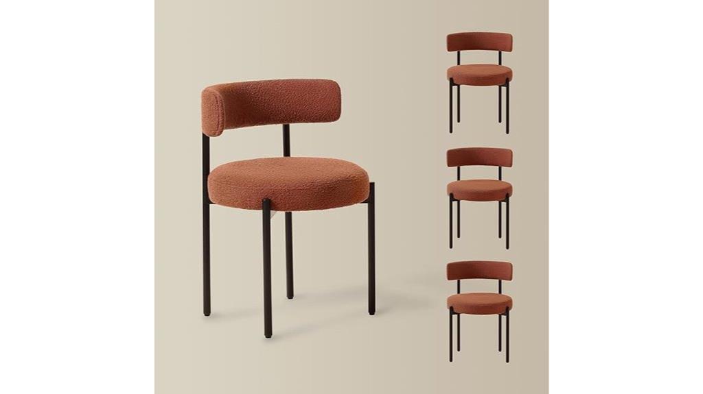rust colored upholstered dining chairs