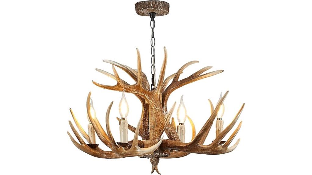 rustic antler 4 light chandelier