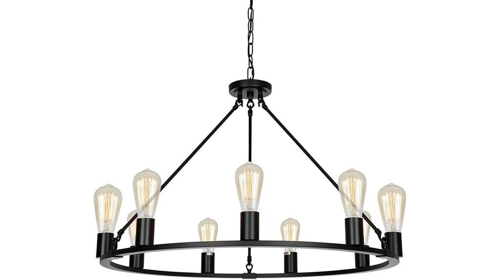rustic black wagon chandelier