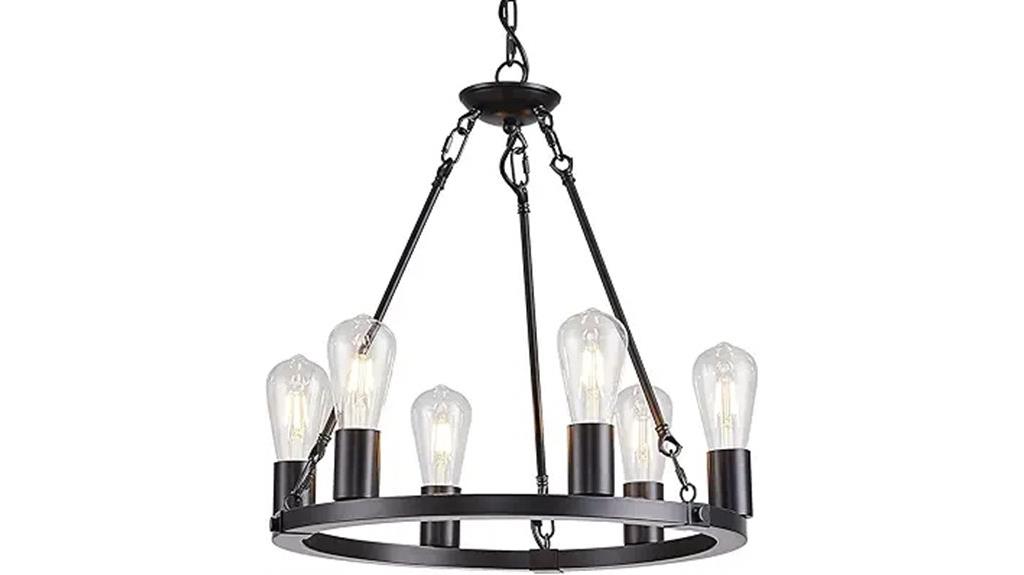 rustic black wagon chandelier