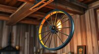 rustic farmhouse wagon wheel lights