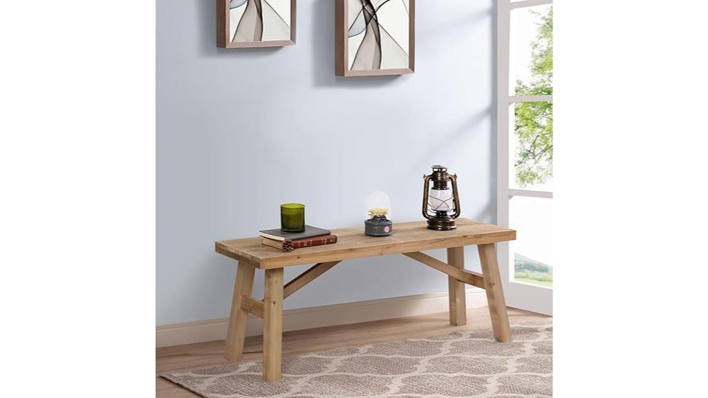 rustic farmhouse wood bench