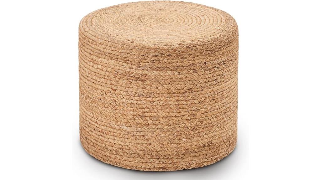 rustic natural braided pouf