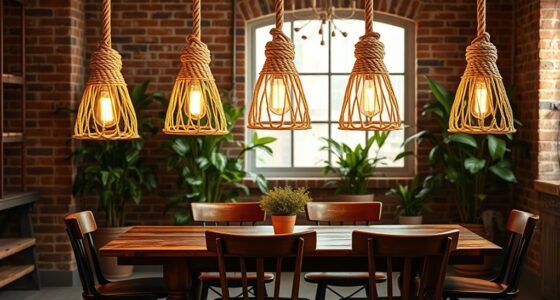 rustic rope pendant lighting