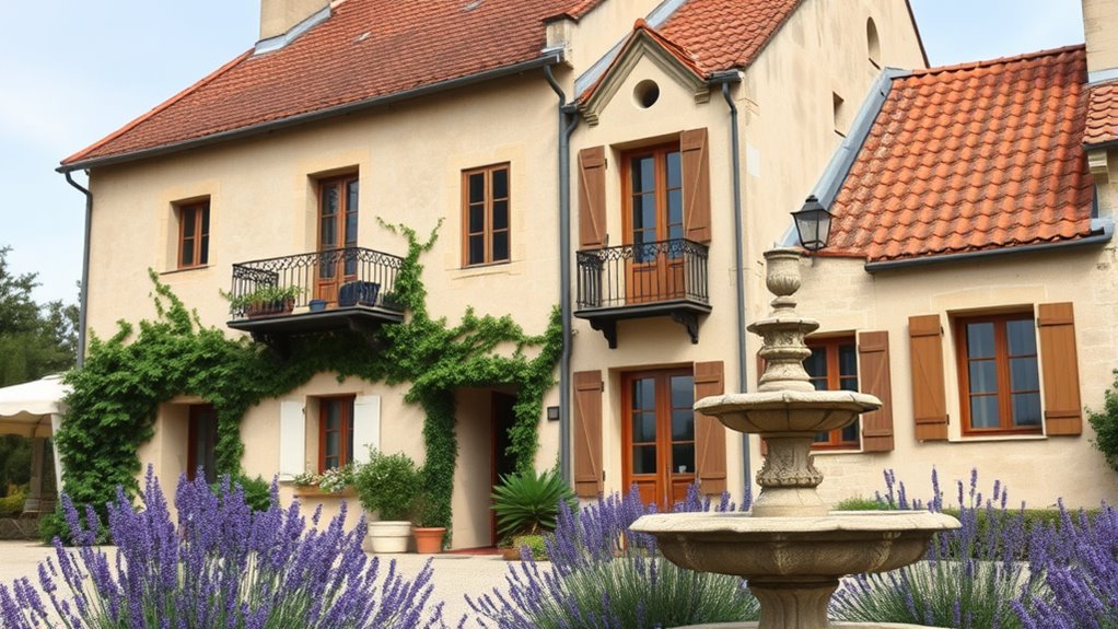 rustic stone and wrought iron