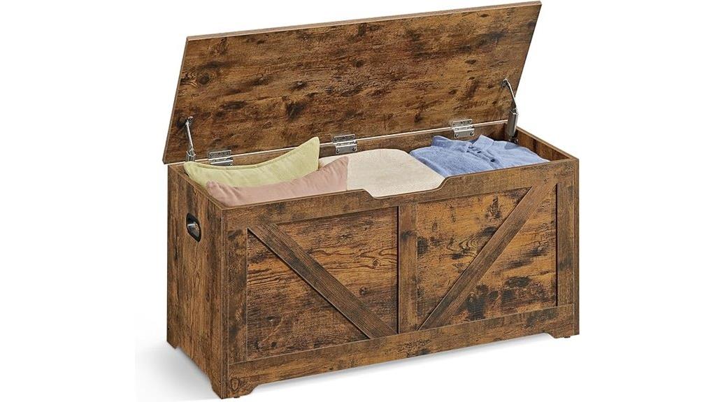 rustic storage chest with hinges