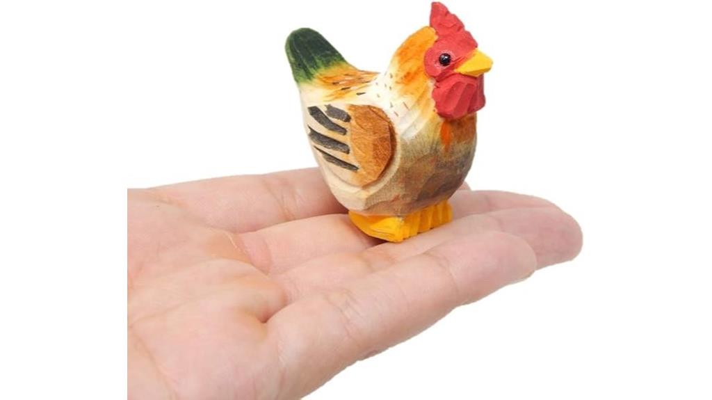 rustic wooden hen figurine
