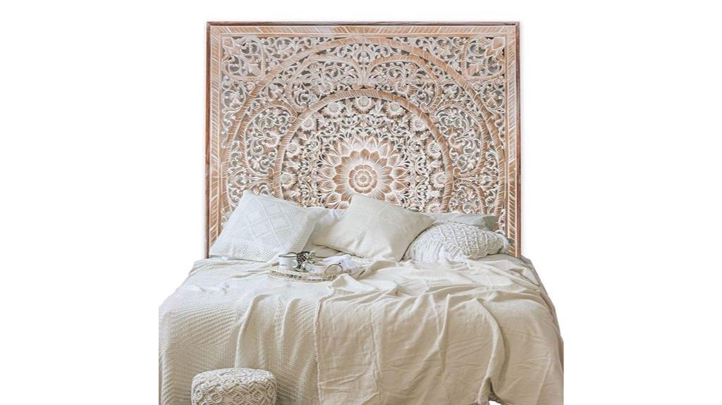 rustic wooden king headboard