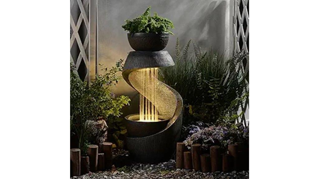 s shaped led fountain