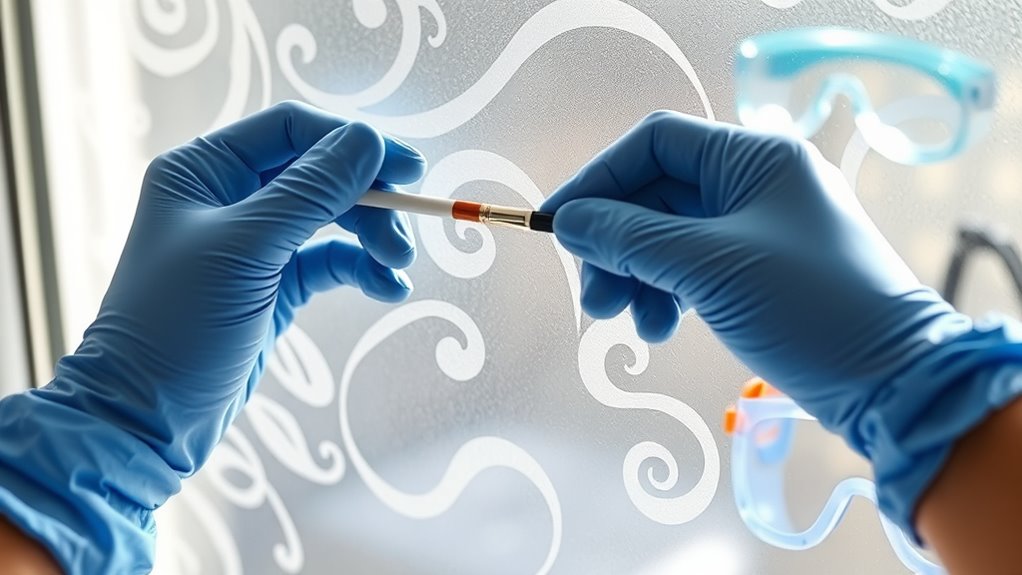 safe etching cream handling