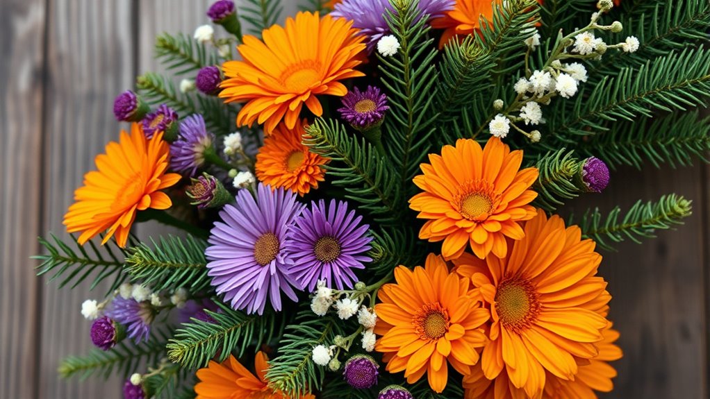 seasonal evergreen colorful coordinated