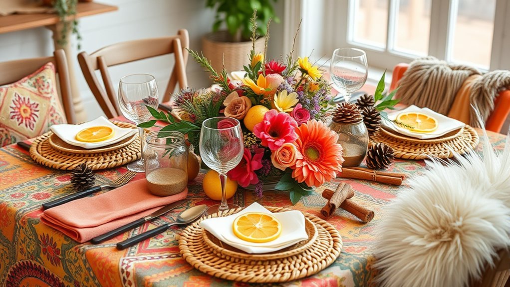 seasonal textured colorful decor