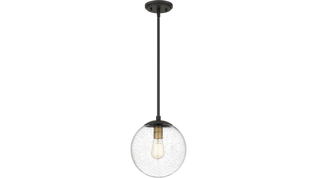 seeded glass globe pendant