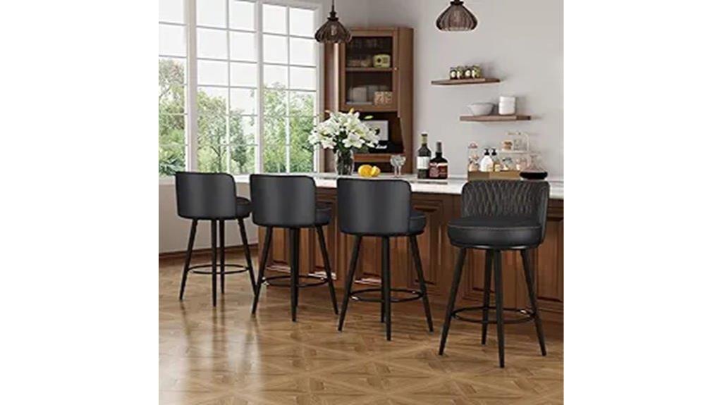 set of 4 leather barstools