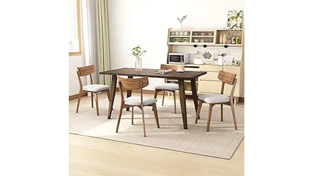 set of 4 upholstered wood chairs