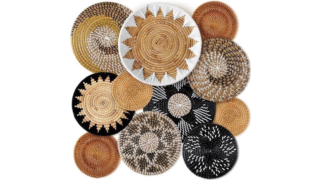 set of eleven boho baskets