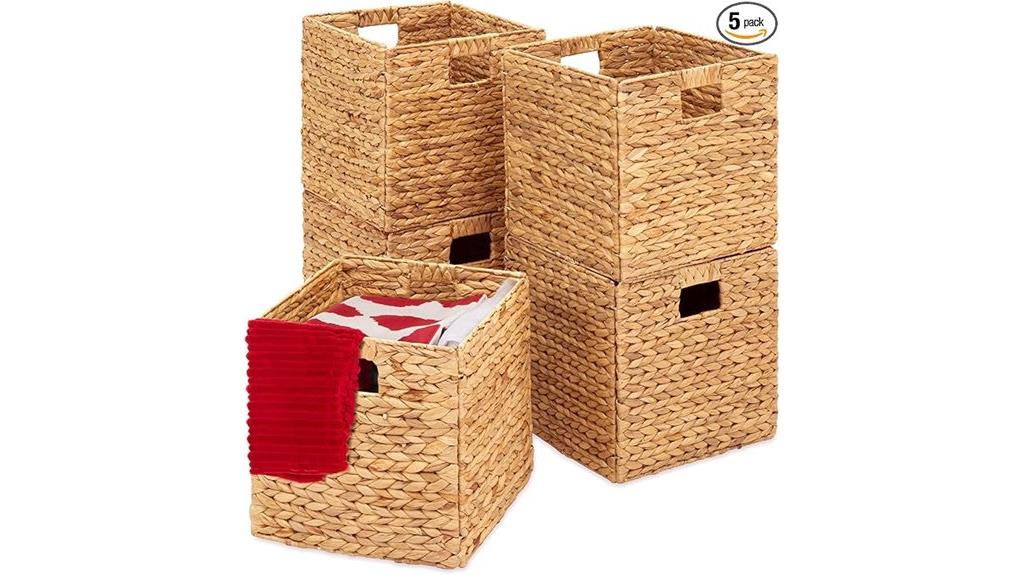 set of five collapsible baskets