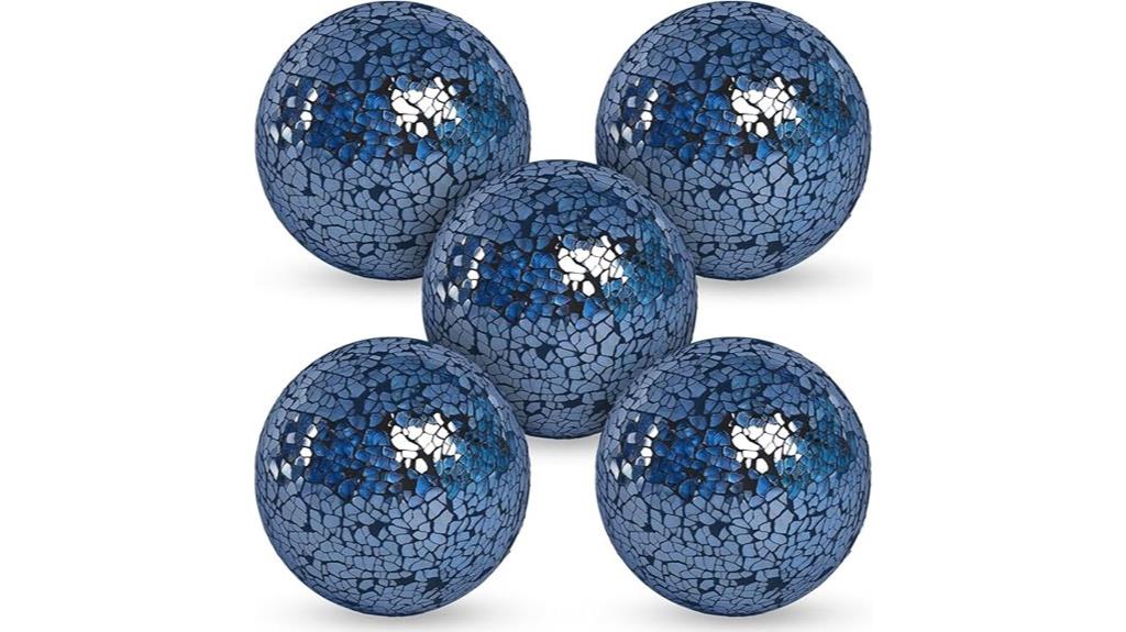 set of five decorative balls