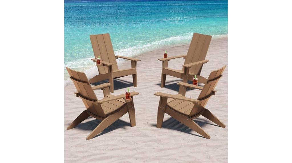 set of four adirondack chairs