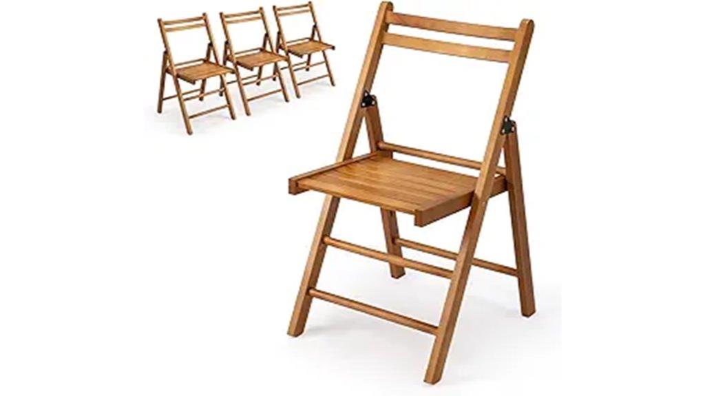 set of four wooden chairs