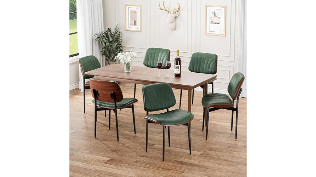 set of six upholstered dining chairs