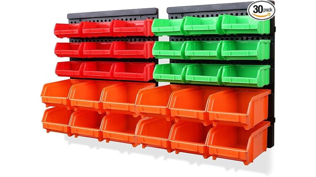 set of thirty wall bins