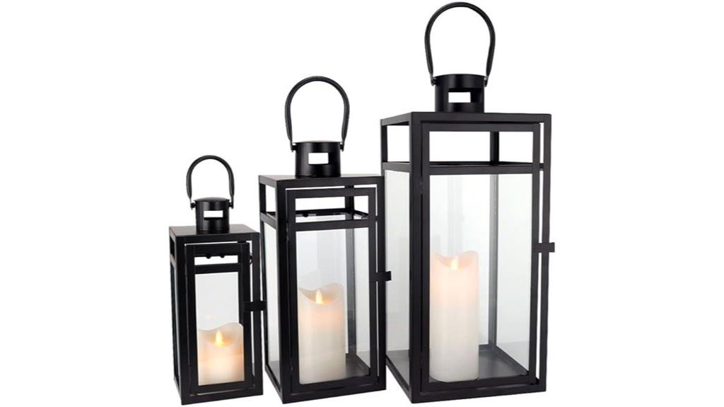 set of three lanterns