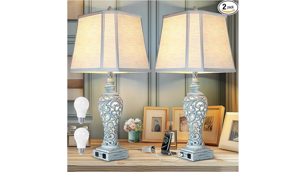 set of two bedside lamps