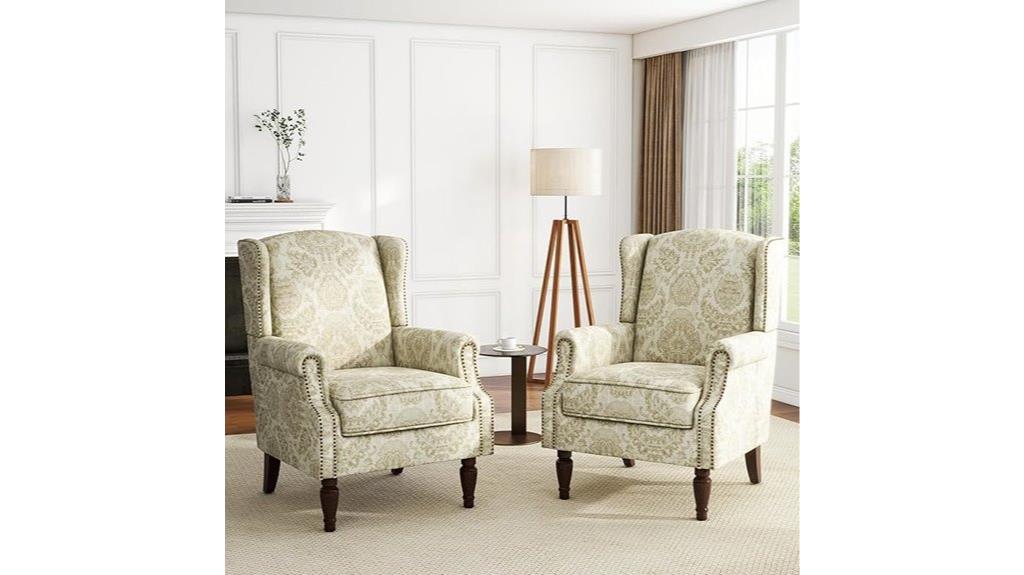 set of two floral chairs