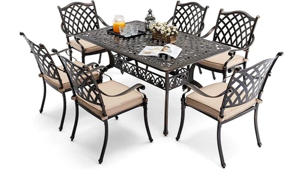 seven piece outdoor dining set