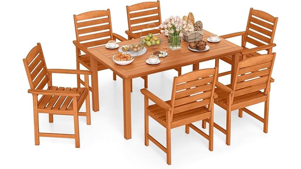 seven piece outdoor dining set