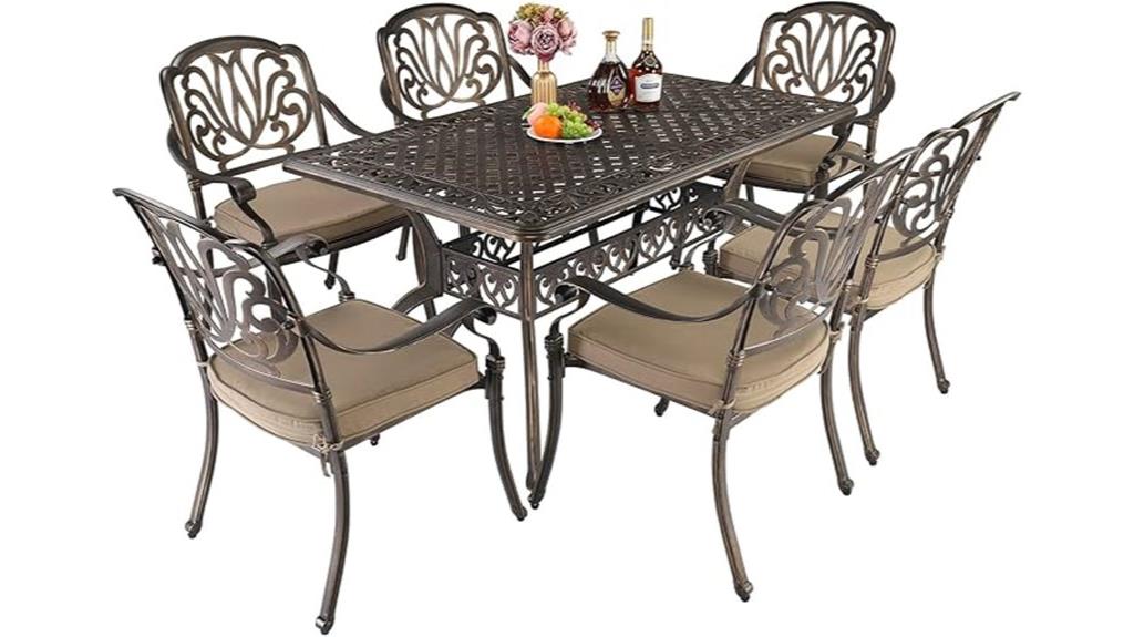 seven piece outdoor dining set