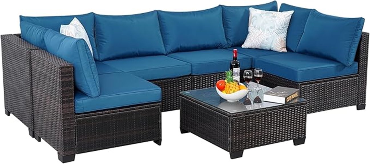 seven piece outdoor sofa