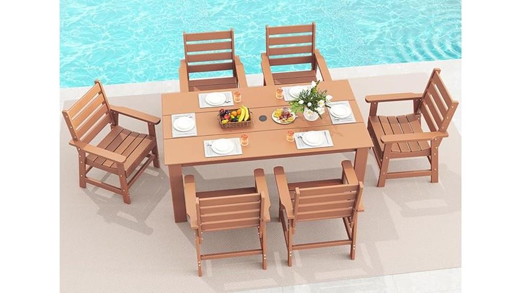 seven piece patio dining set