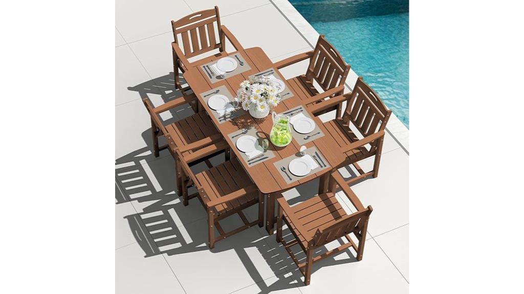 seven piece patio dining set
