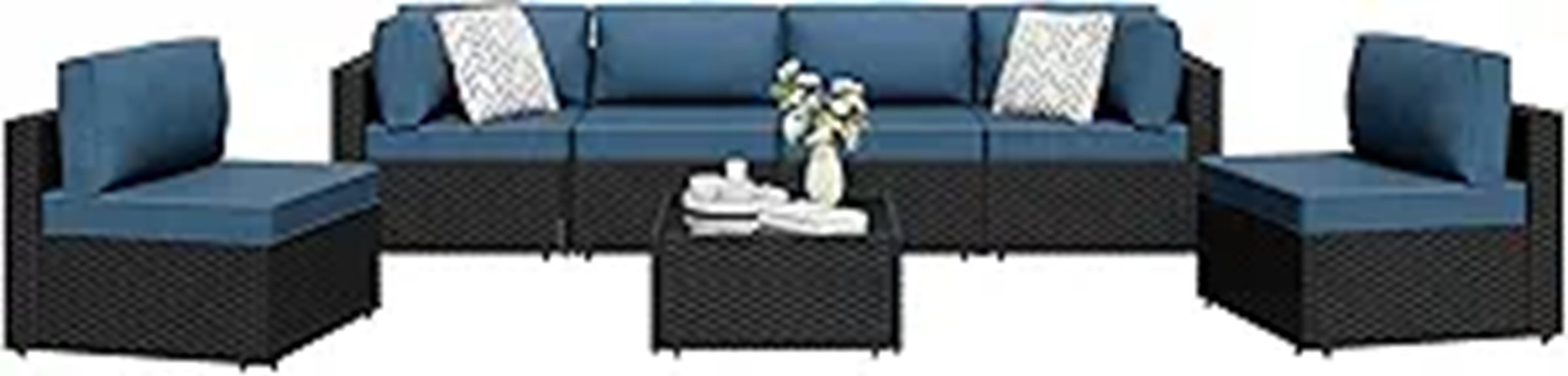seven piece patio sectional